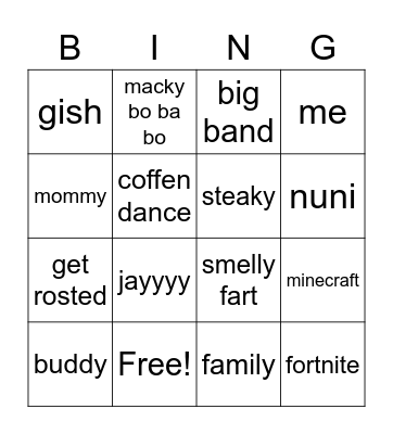 my bingo Card