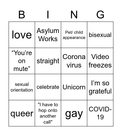 All-Staff Bingo: Pride Month edition Bingo Card