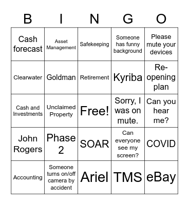 Asset Management Bingo Card