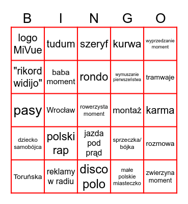STOP CHAM BINGO Card
