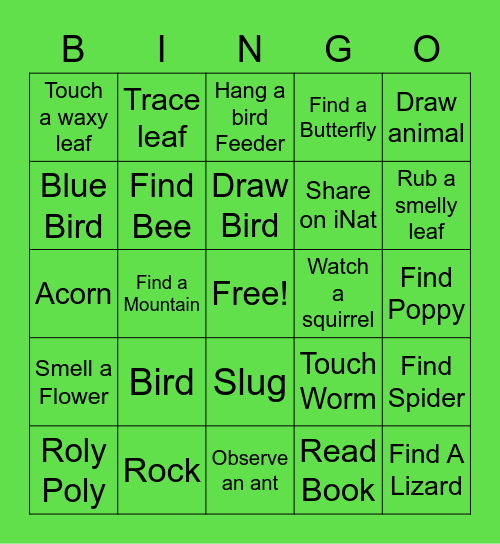 Let's Try a thing Bingo Card