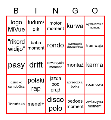 STOP CHAM BINGO Card