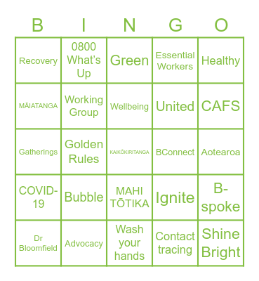 Barnardos Day Bingo Card