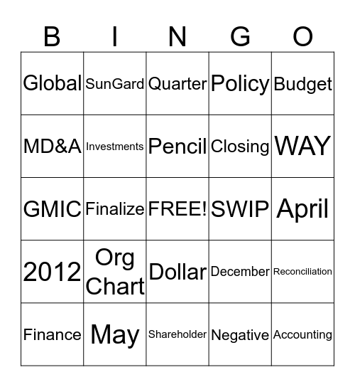 HIIG Fall Fun Days BINGO 2014 Bingo Card
