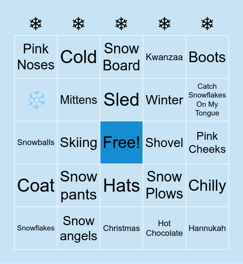 Winter❄️ Bingo Card