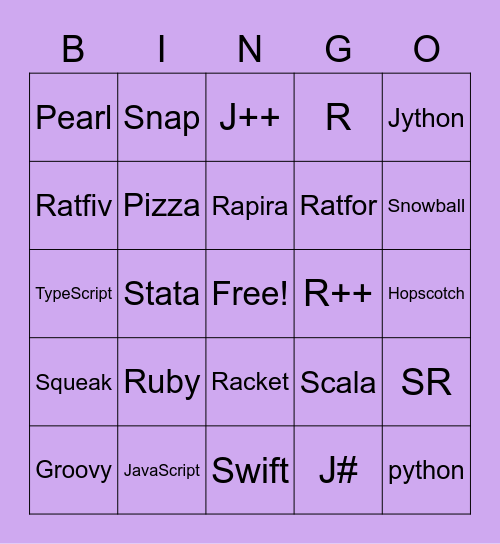DCIC Bingo Fun Bingo Card