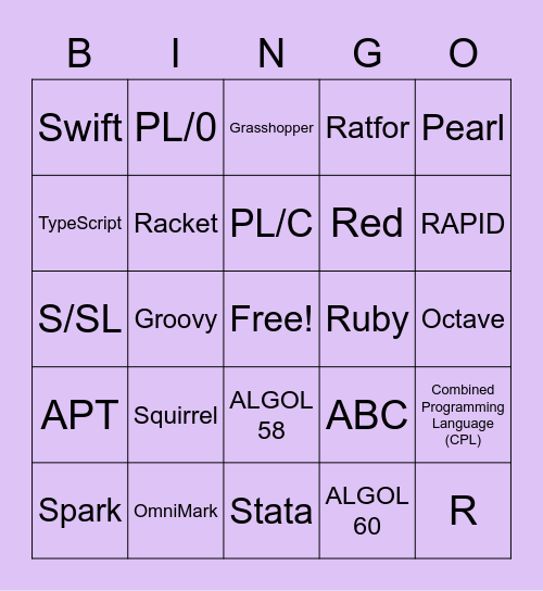 DCIC Bingo Fun Bingo Card