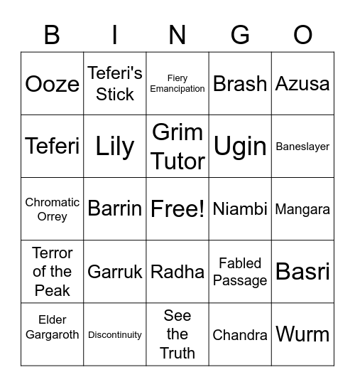M21 Collector Bingo Card