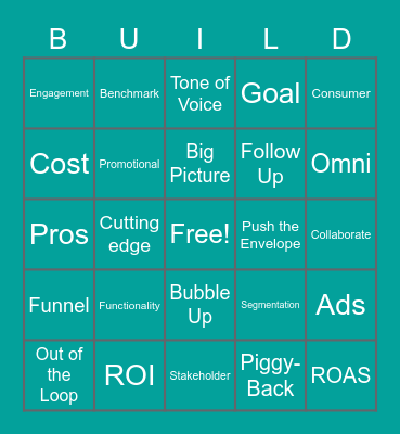 Buzzwords Bingo Card
