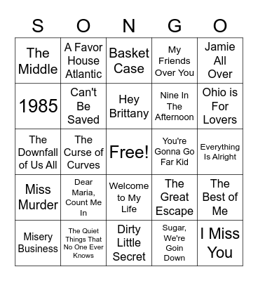 *emo 4 Bingo Card
