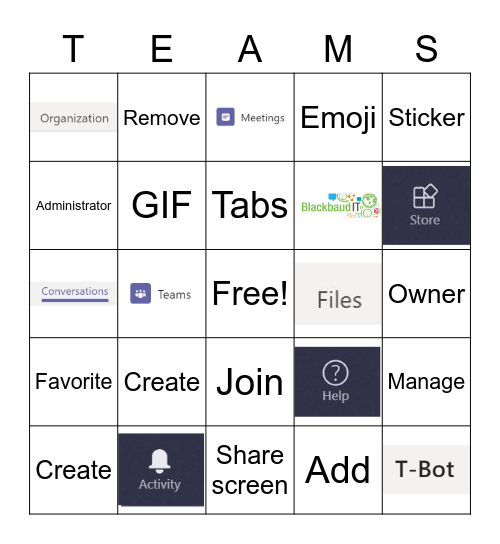 Microsoft Teams Bingo Card