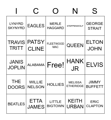 MUSICAL BINGO Card