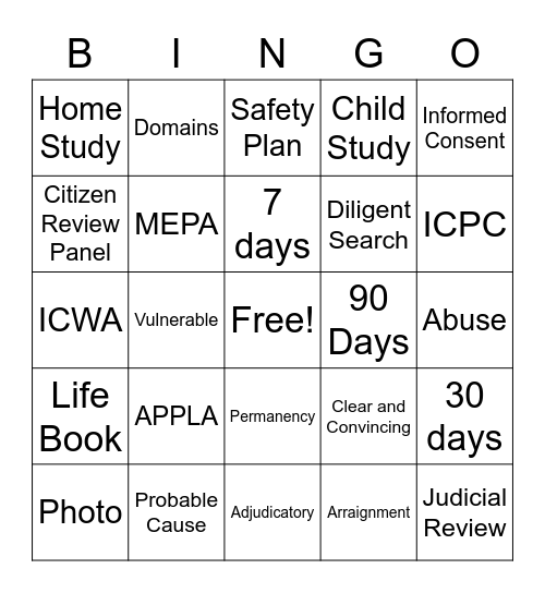 I'm a Rockstar Bingo Card