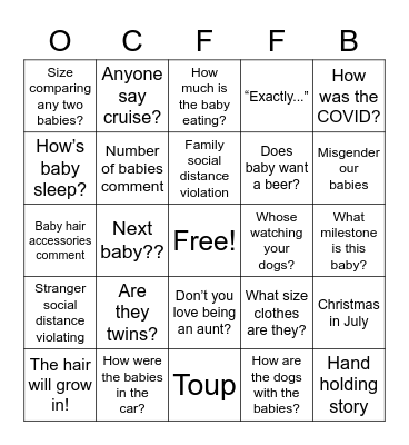 OC Bingo Card