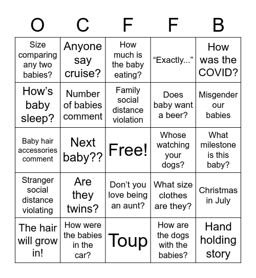 OC Bingo Card