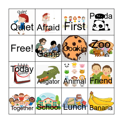 First day at Zoo School Bingo Card