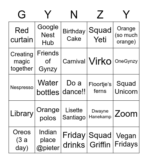 Bingo Card