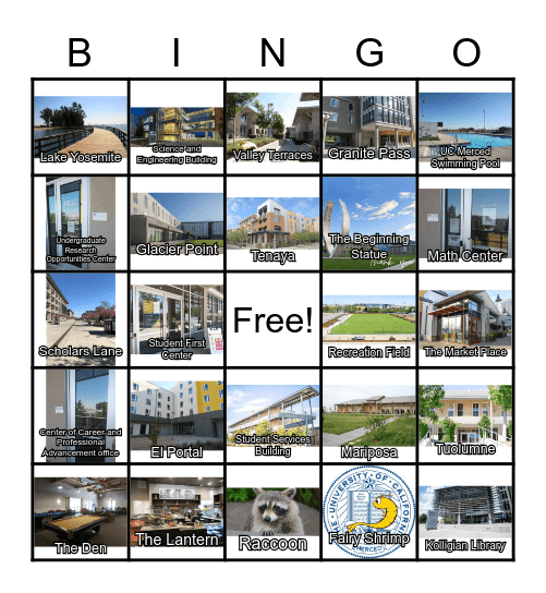 UC Merced Bingo Card