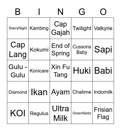 Bingo nya Yuqi Bingo Card