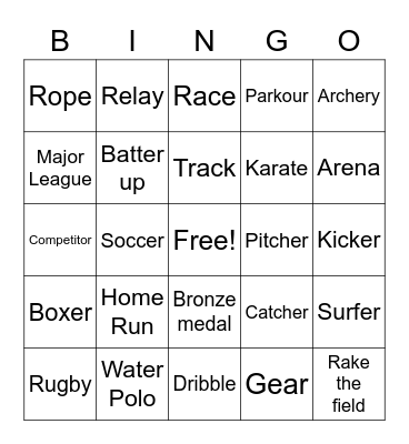 R Sports Bingo Card
