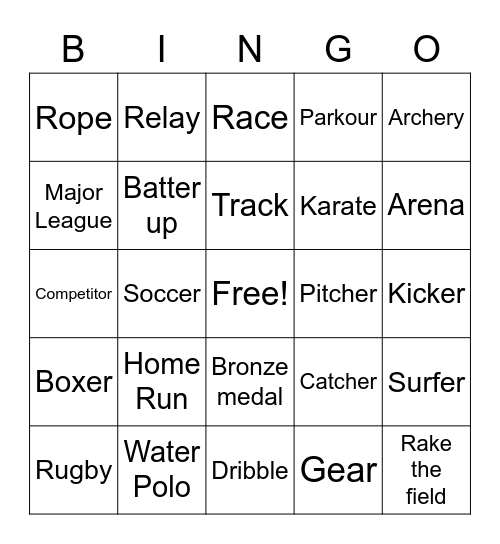 R Sports Bingo Card