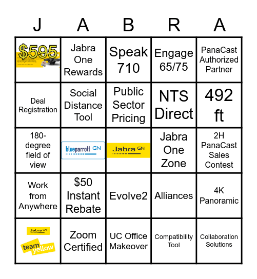 JABRA BINGO for NTS Direct Bingo Card