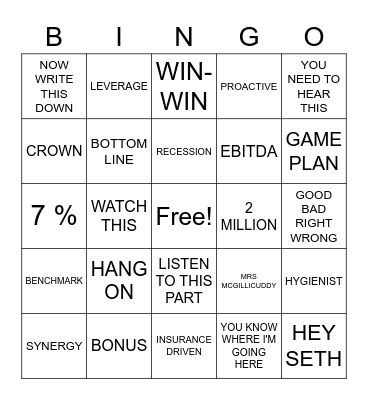 Paragon Bingo Card