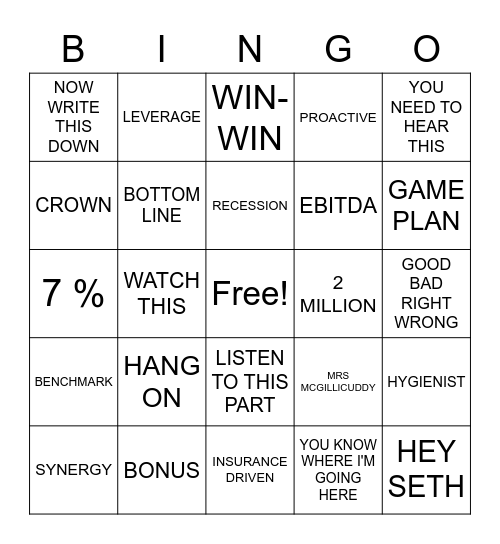 Paragon Bingo Card