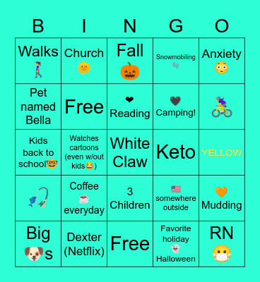 Lanissa's Fun Bingo Card