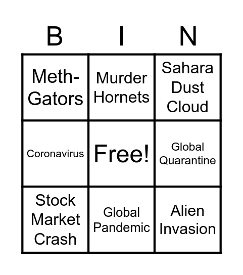 2020 BINGO Card