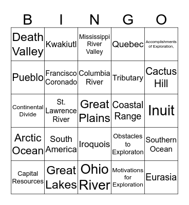 Review 1 Bingo Card