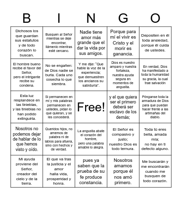 Bible Bingo Card