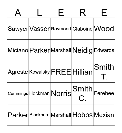 Halloween Bingo Card