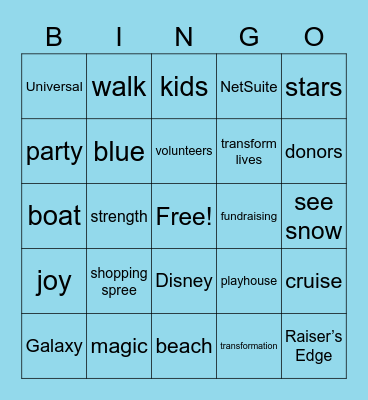 MAW Bingo Card