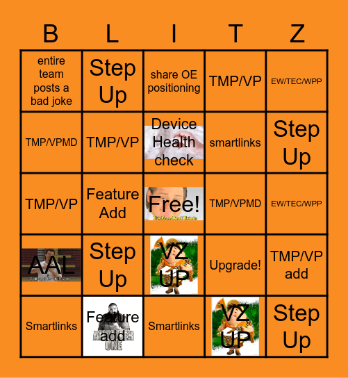 Team Kay OE Blitz Bingo Card