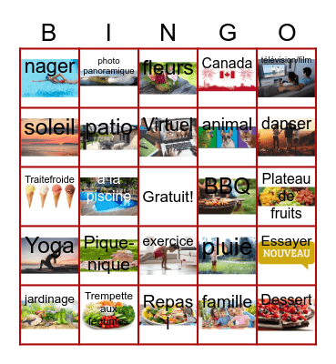 Bingo d'été Bingo Card