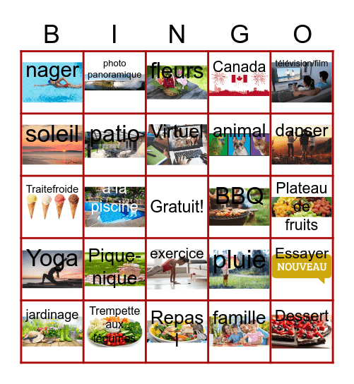 Bingo d'été Bingo Card