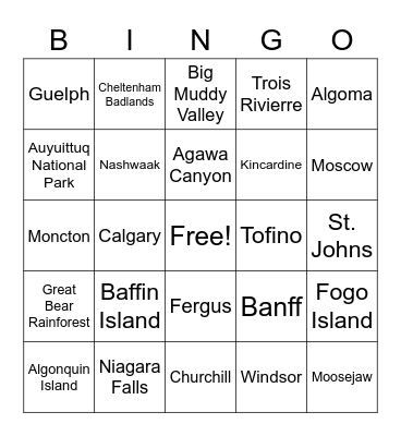 Westhill Rd Canada Day Bingo Card