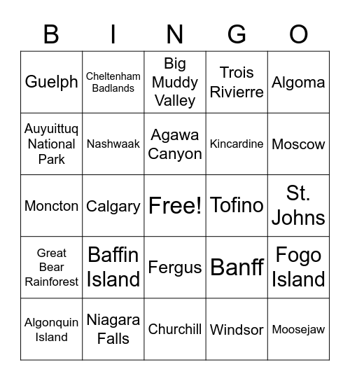 Westhill Rd Canada Day Bingo Card
