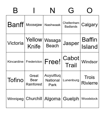 Westhill Rd Canada Day Bingo Card