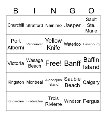 Westhill Rd Canada Day Bingo Card