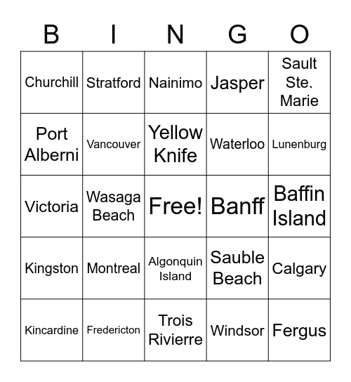 Westhill Rd Canada Day Bingo Card