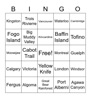 Westhill Rd Canada Day Bingo Card