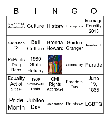 Let's Celebrate June! Bingo Card