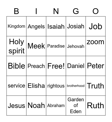 Bible Bingo Card