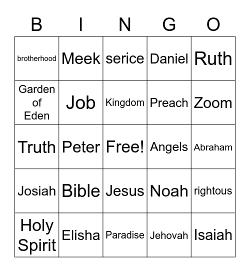 BIBLE BINGO Card