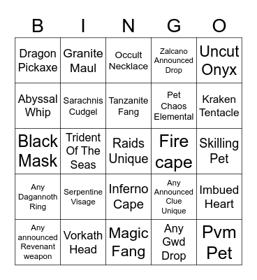 #Ice Bingo Card