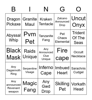 #Ice Bingo Card