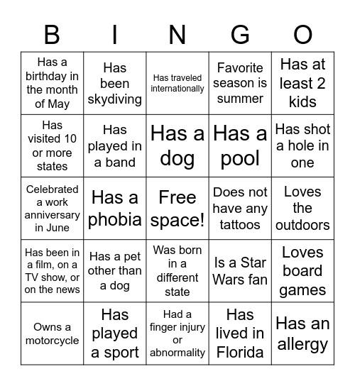 IW Virtual Bingo Card