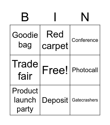 Event management Bingo Card